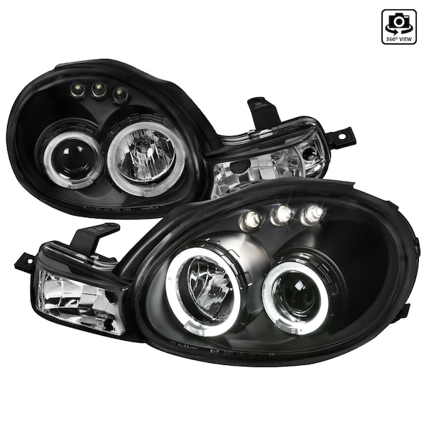 Spec-D Tuning 00-02 Dodge Neon Halo LED Projector Black LHP-NEO00JM-TM - main